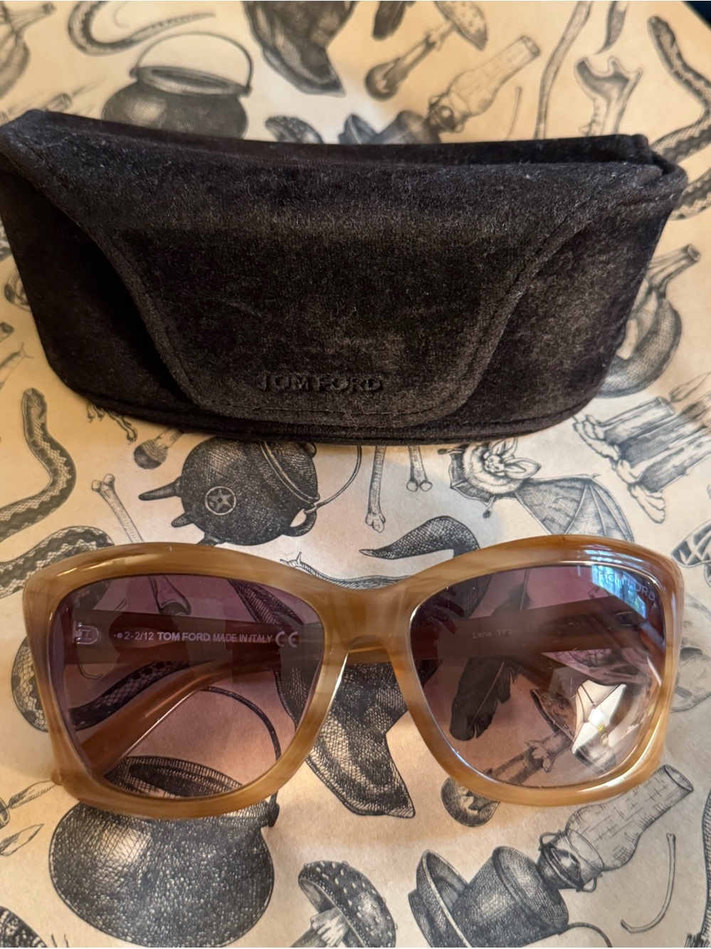 Vintage Tom Ford Caramel Brown 2012 Lana Sunglasses TF280 with Gradient Lenses